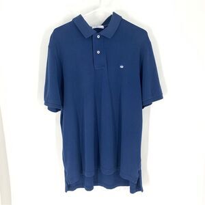 Southern Tides The Skipjack Polo Mens Sz Large S/S Blue Twill Polo Shirt